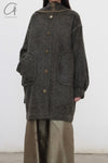 Mutedance 24 Autumn and Winter Scarf Buttoned Jacket Series MD-MD24FW08-olive green MD24FW07